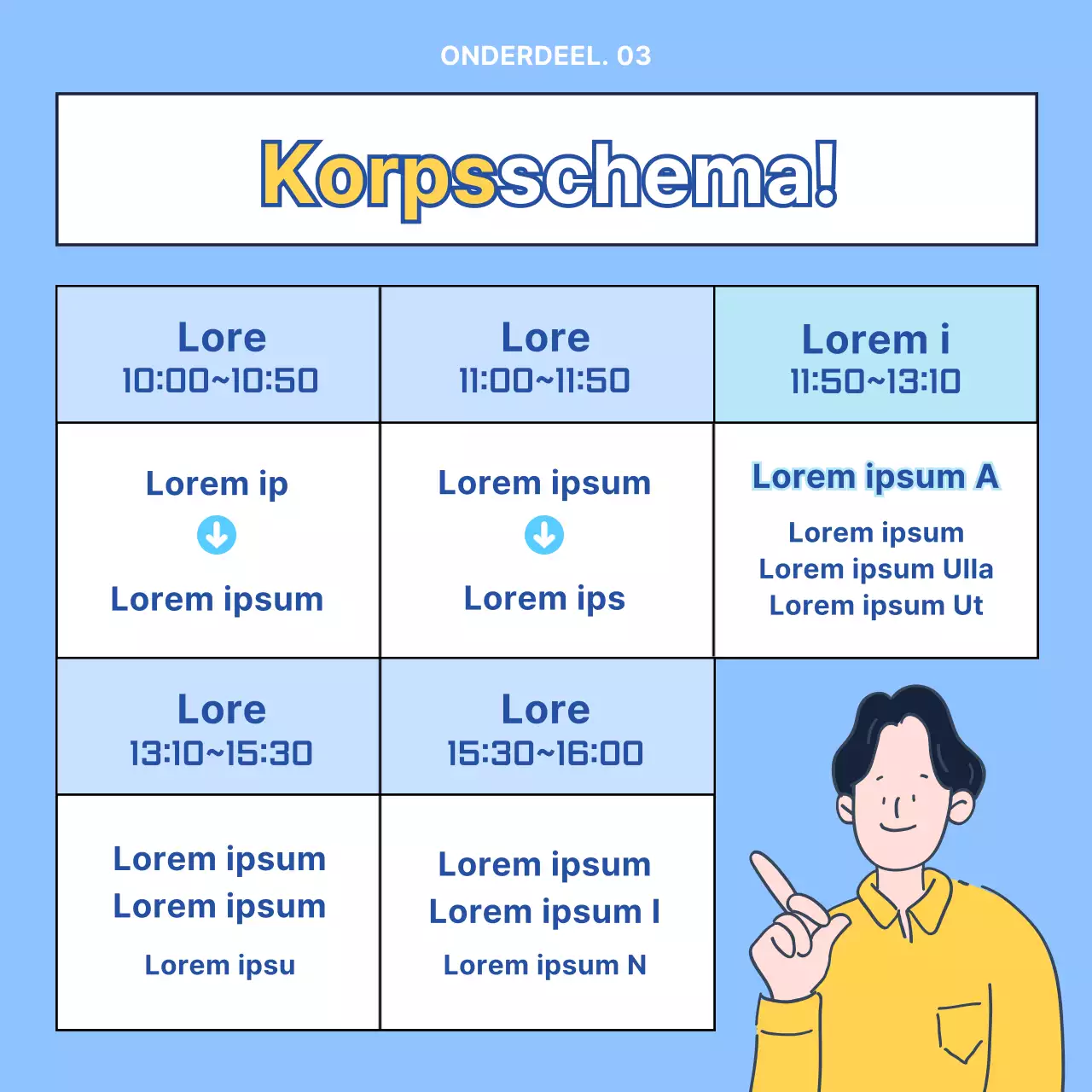 Lichtblauw en geel modern jongerencentrum mentorschap werving