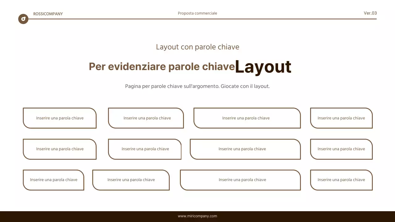 Semplice relazione di evidenziazione del testo in marrone e bianco