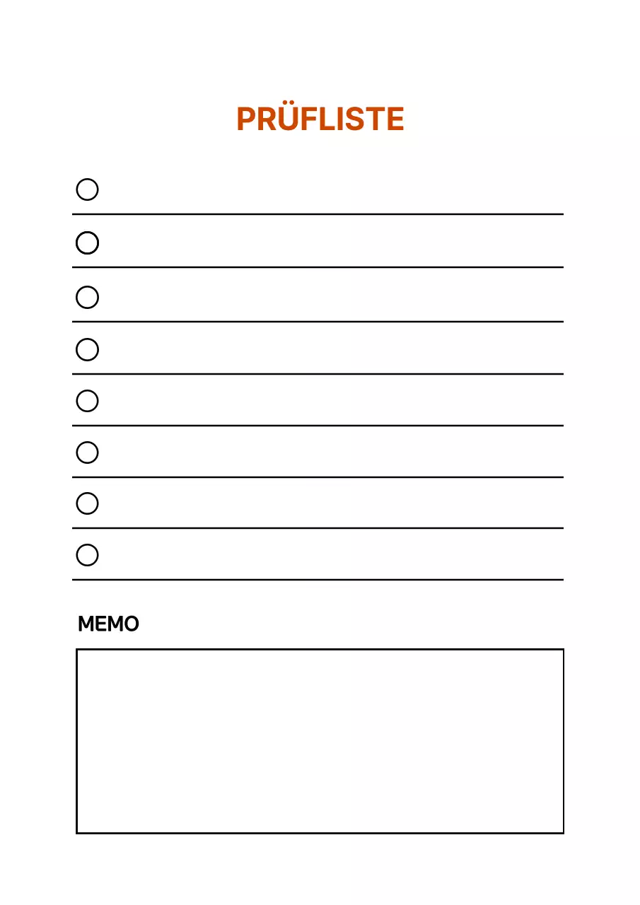 Einfaches Plakat mit Checkliste in Weiß und Rot