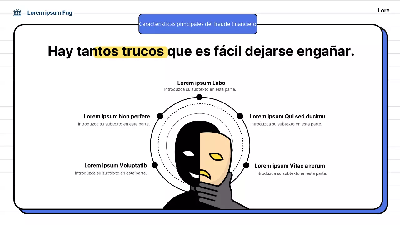 Formación en prevención del fraude financiero para adultos de mediana edad de color azul