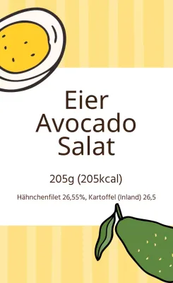 Gelb-grünes illustriertes Salatetikett