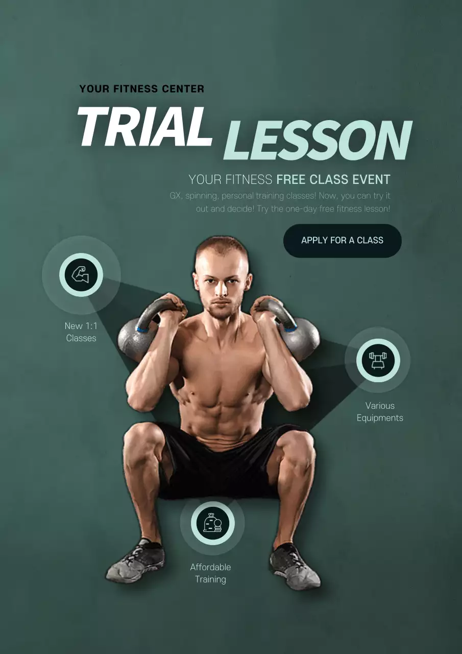 Green Modern Fitness Promotion Poster