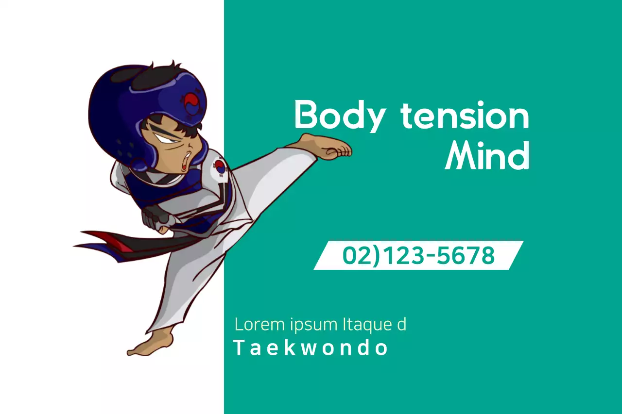 Faixa promocional Teal Modern Taekwondo