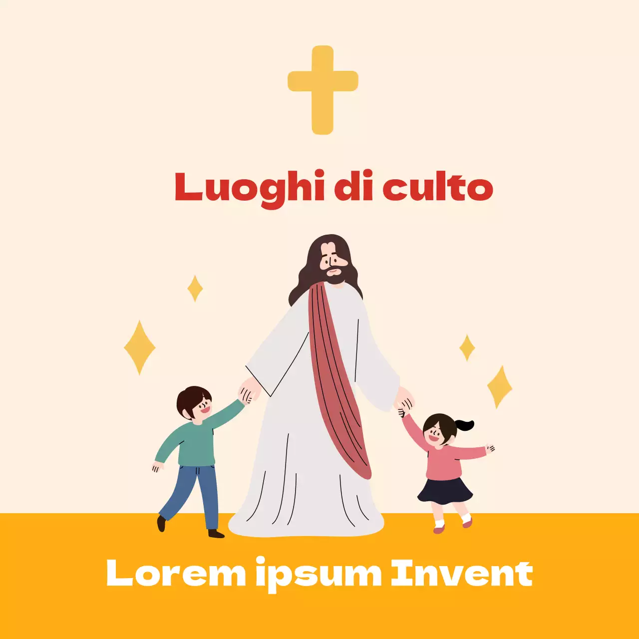 Giallo illustrazione carino chiesa corona distanziare