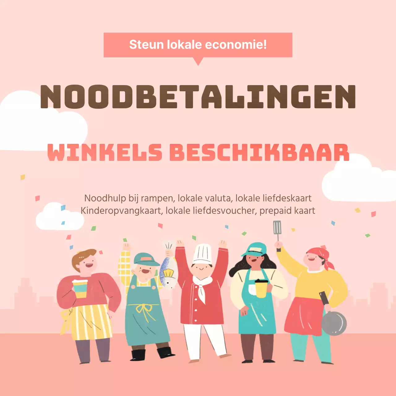 Pink Disaster Payments in-store tekstmeldingen