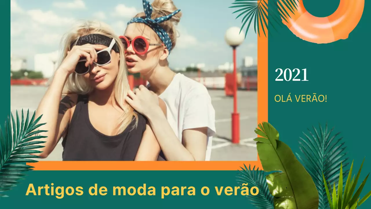 Escolhas de moda de verão retro em amarelo e menta - miniatura