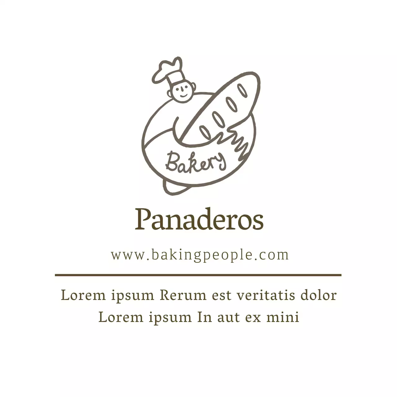 Marrón ilustración logotipo panadería panadería etiqueta