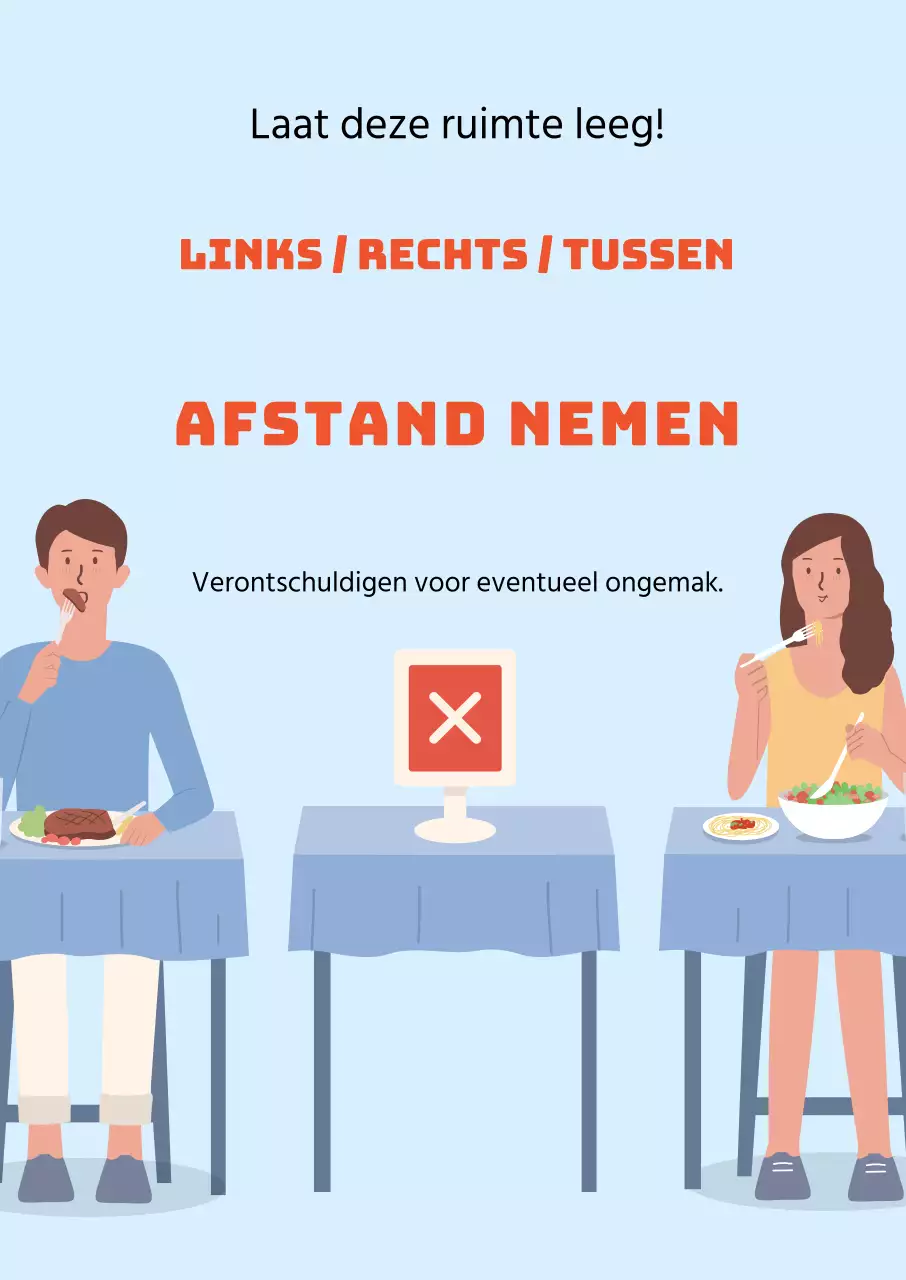 hemels oranje illustratie corona preventie sociale distantiëring