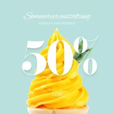Eiscreme-Sommer-Verkaufsbanner in mint und gelb