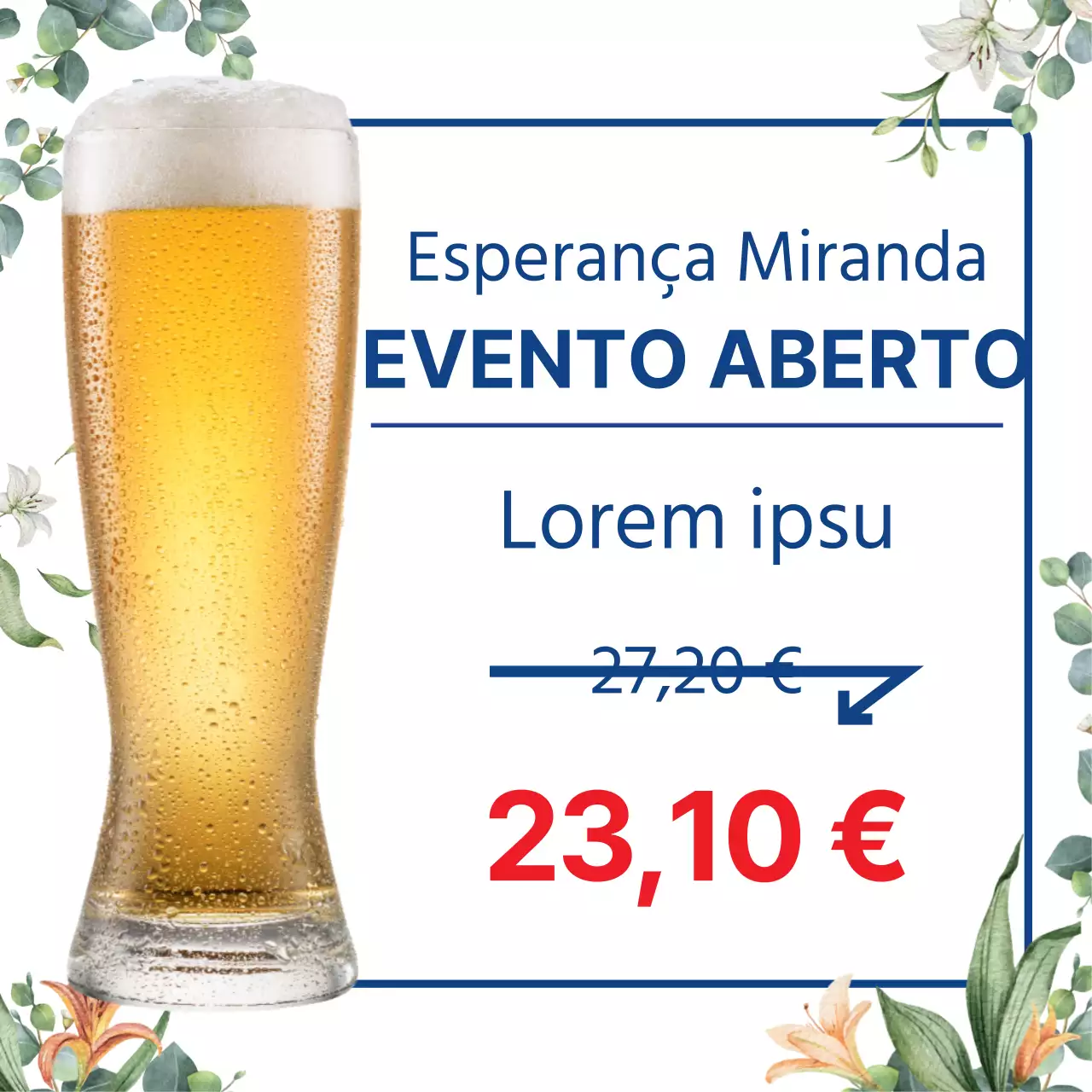 Imagem de cerveja branca Padrão de flores Hoppehaus