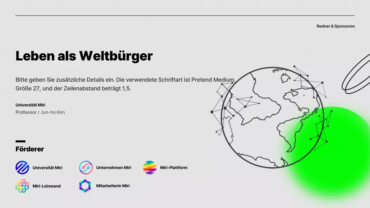 Einfache Präsentation zur Konferenzorientierung in Grau und Lindgrün