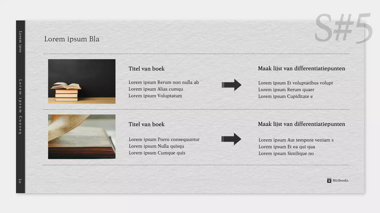 Een eenvoudige literaire prospectus in grijs en zwart