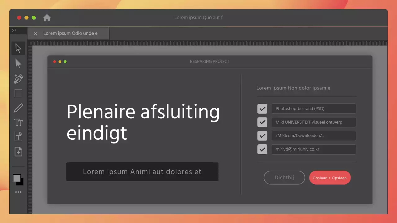 Programmaconcept in grijs en rood Plenaire afsluiting
