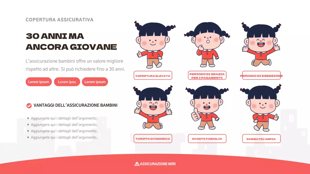 Simpatica proposta di assicurazione per bambini in rosa