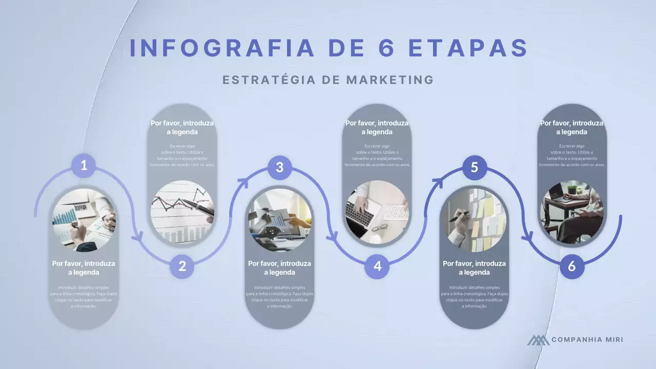 Infografia de roteiro em tons azuis calmantes