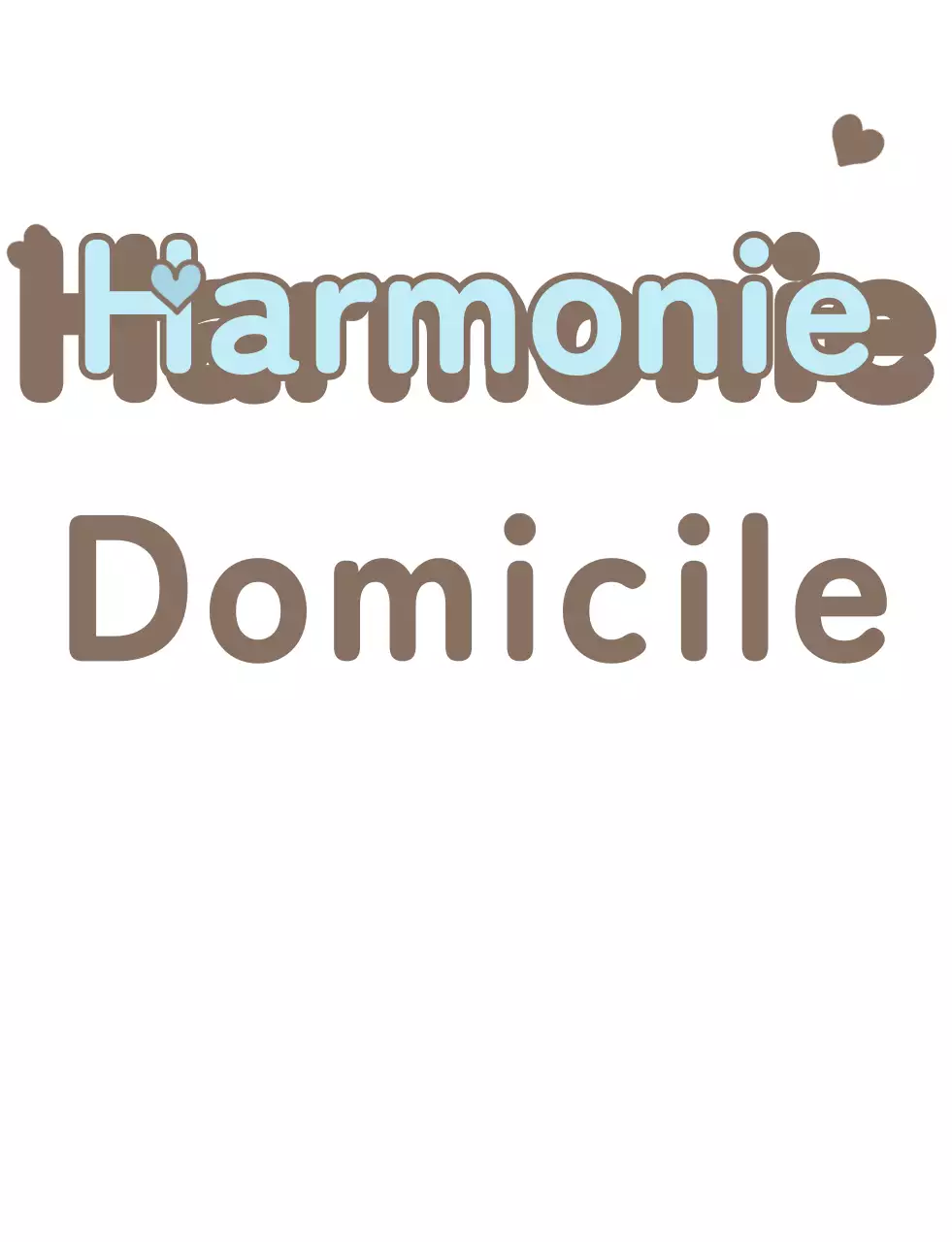 T-shirt familial avec une jolie typographie en marron, bleu clair et beige