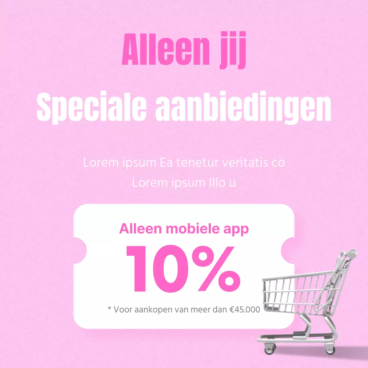 Promoot kortingen met een eenvoudige roze coupon