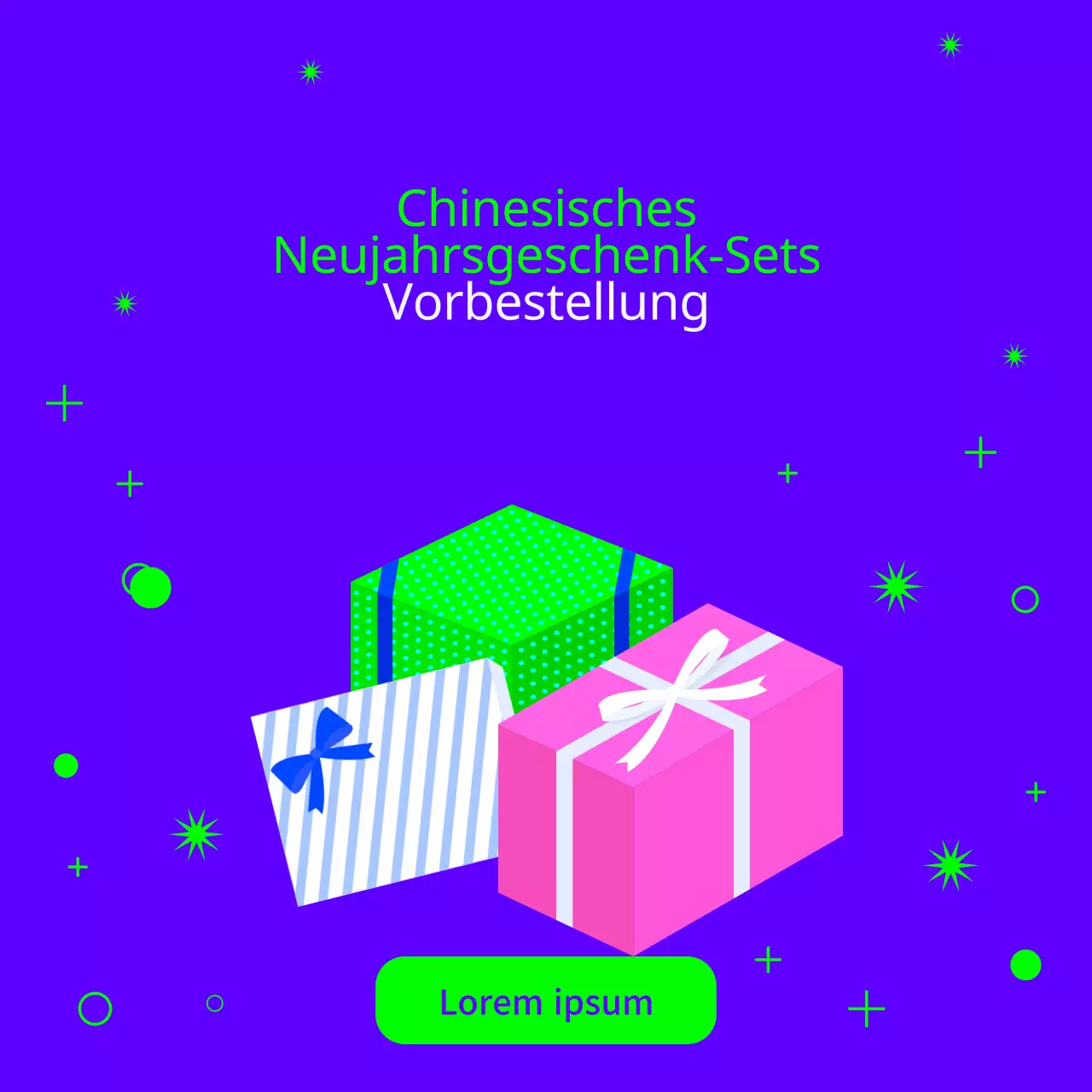 Lila, chartreuse und rosa Mondneujahrs-Geschenkset Vorbestellungsaktion auf Facebook