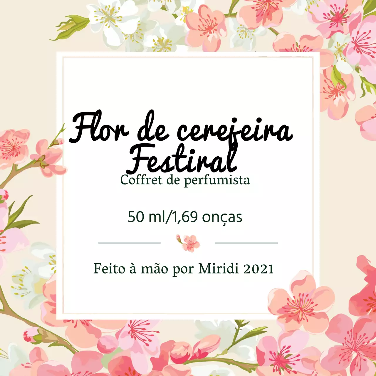 Rótulo de perfume vintage com ilustração cor-de-rosa