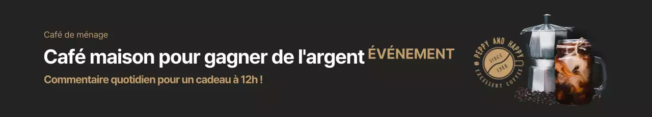 Bannière pour les événements liés au café noir et brun