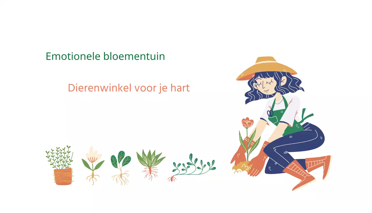 Groene Illustratie Nette bloementuin