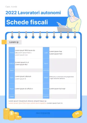 Poster blu per la dichiarazione dei redditi dei lavoratori autonomi