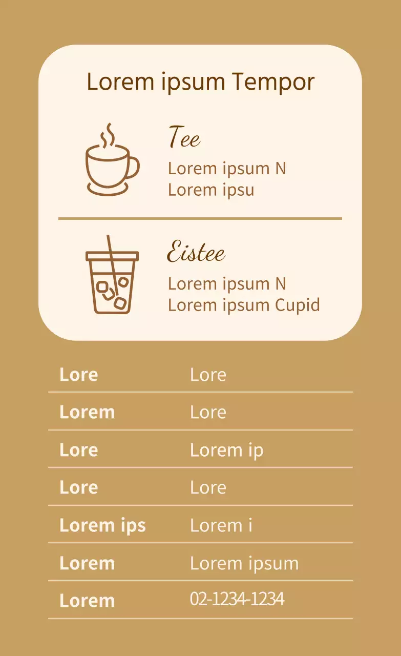 Warmer und einfacher Aufkleber für gesunde Getränke in Beigetönen Details