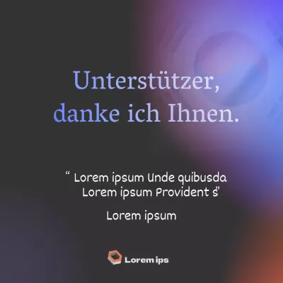 Schwarzer Farbverlauf Dankesbotschaft zur Kommunalwahl in den sozialen Medien