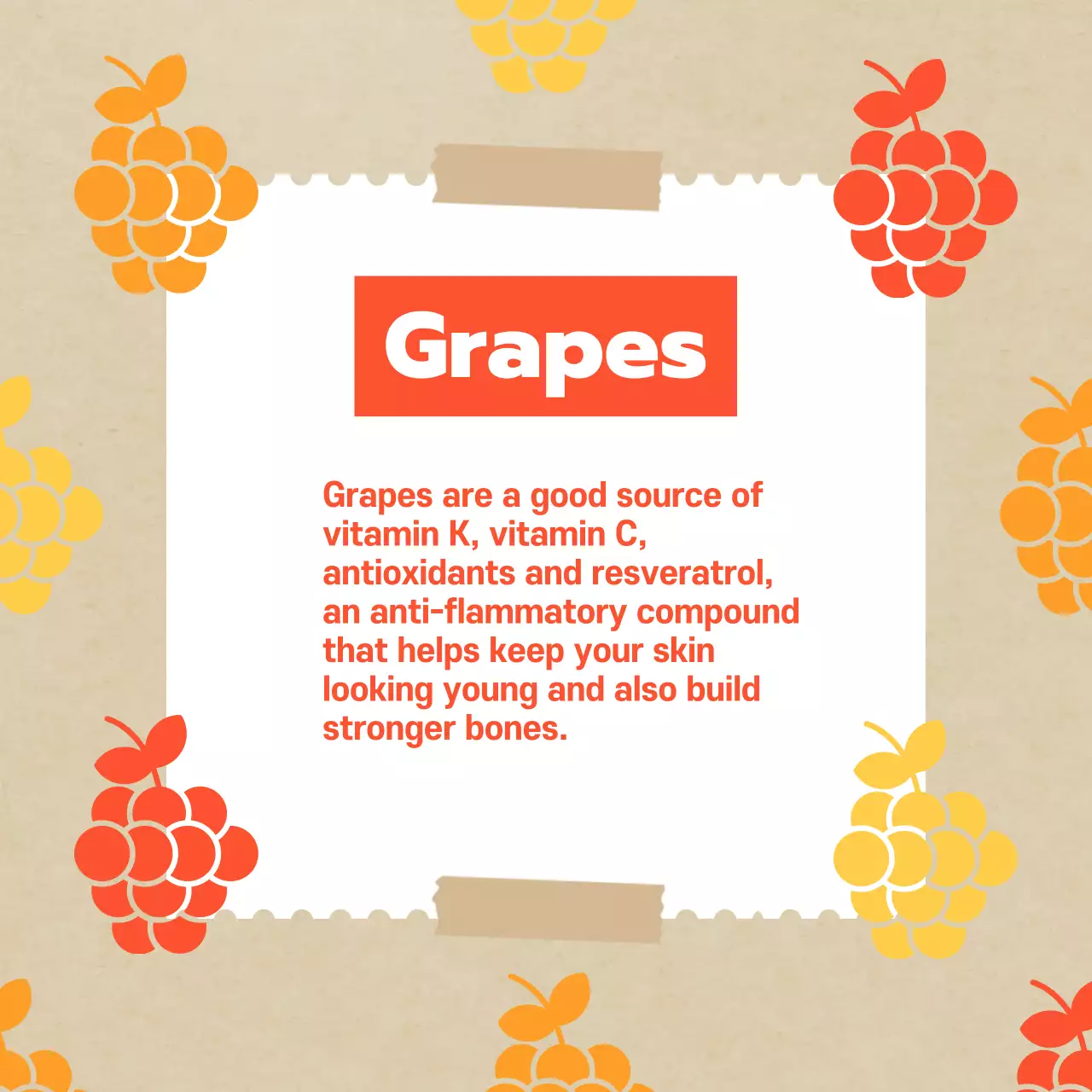 Orange Retro Fall Fruits Guide Social Media Post