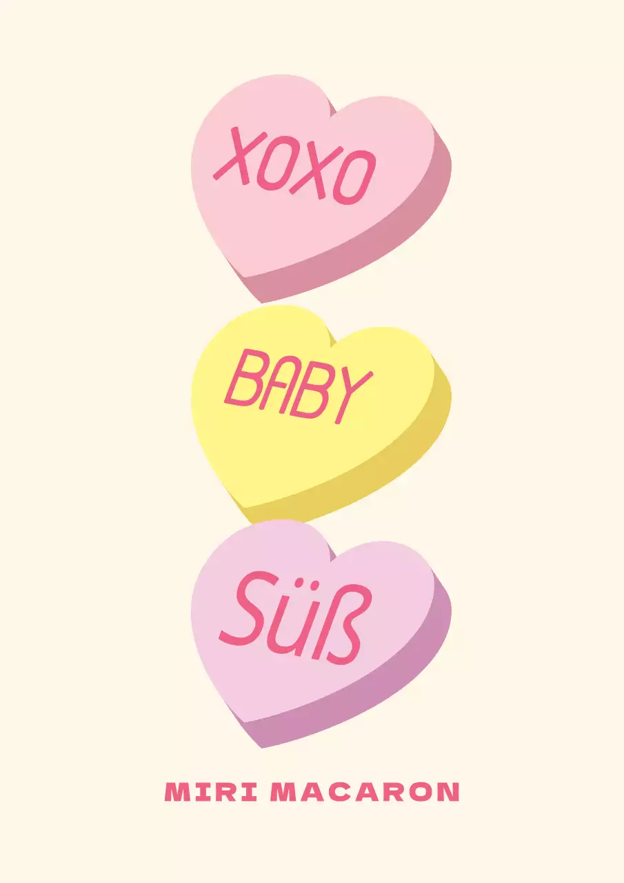 Niedliche gelbe und rosa Macaron Cafe Werbeplakat