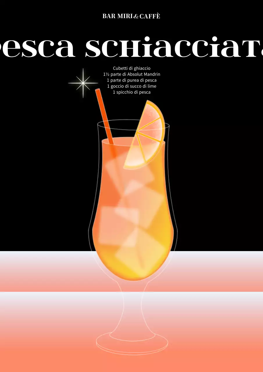 Poster per cocktail arancione e rosa