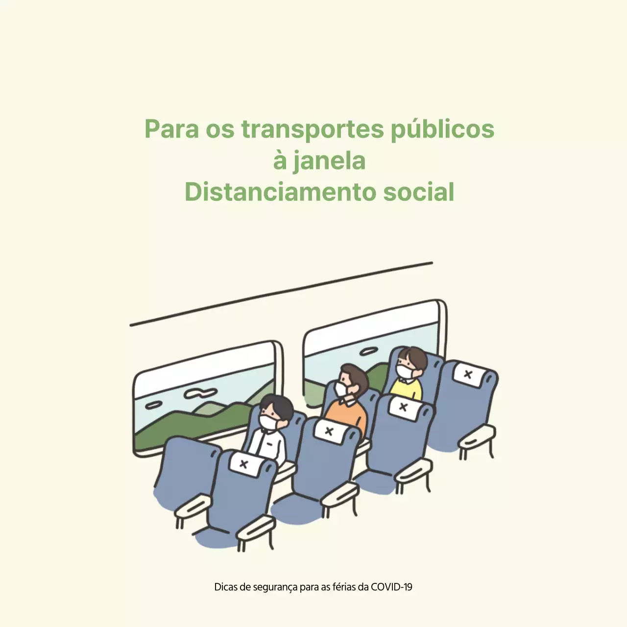 Temas de distanciamento nos transportes públicos do Corona