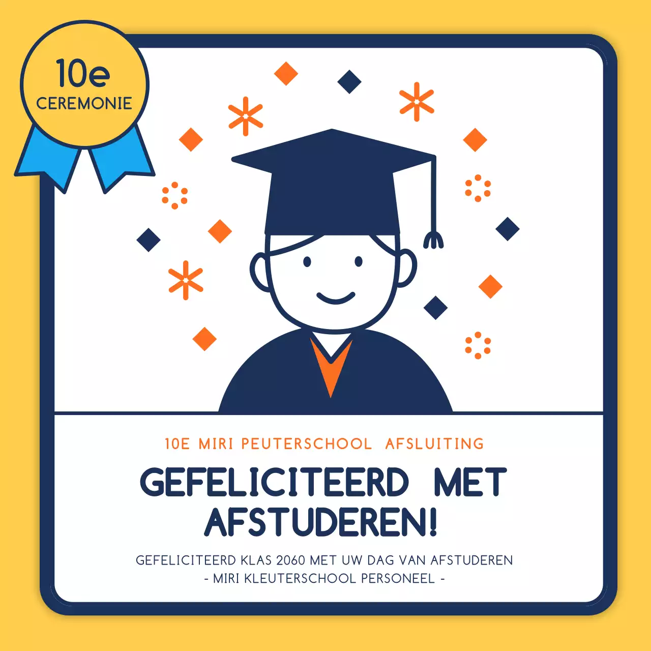 Gele Leuke Afstudeer Illustratie Kleuterschool Afstuderen