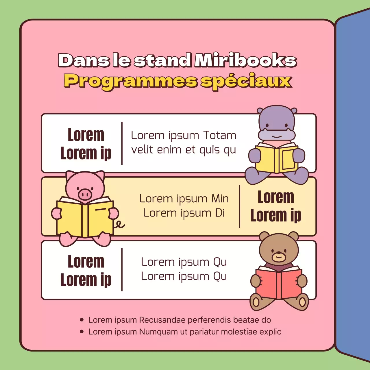 Un guide des salons du livre dans un style jaune et rose mignon