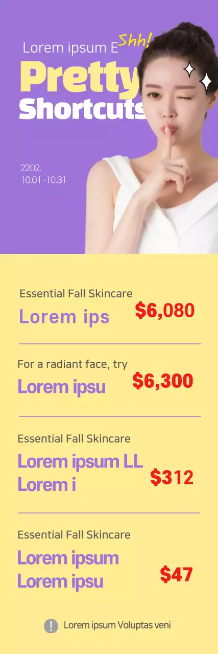 Banner de promoção de cuidados com a pele moderno roxo