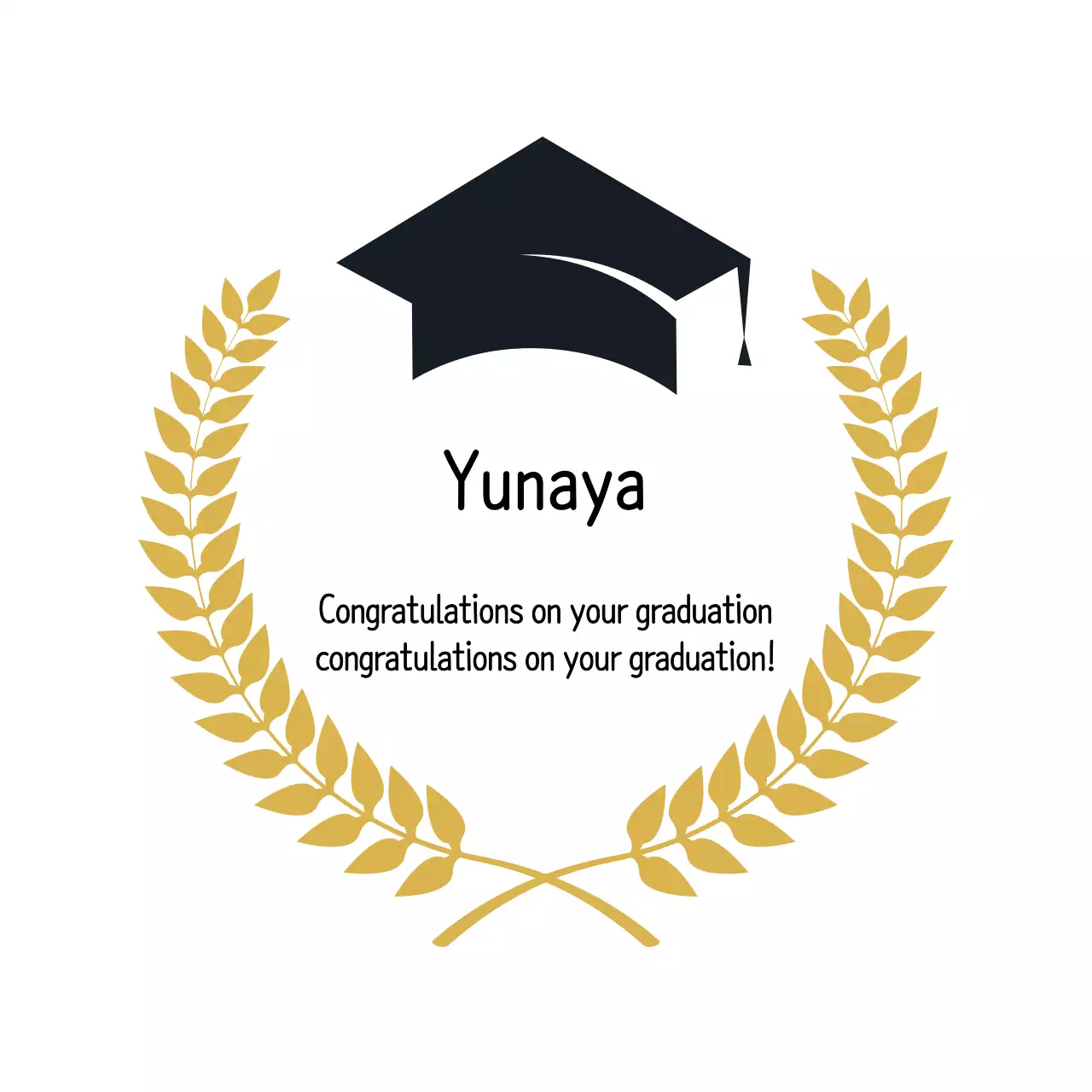 Perayaan kelulusan dengan ilustrasi hitam dan emas