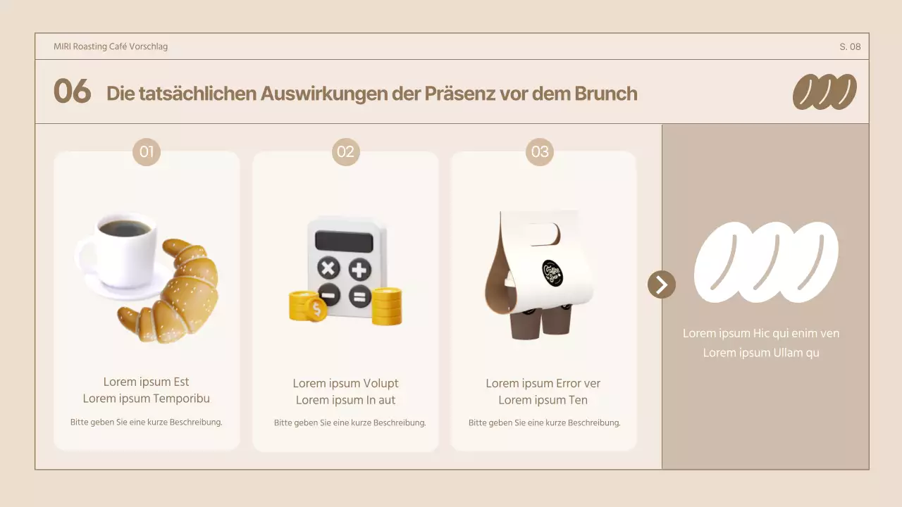 Brown 3D Illustration Retro Konzept Cafe Vorschlag für ein Cafe