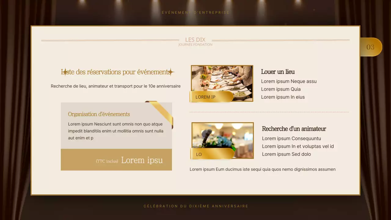 Plan de célébration de l'anniversaire de Brown