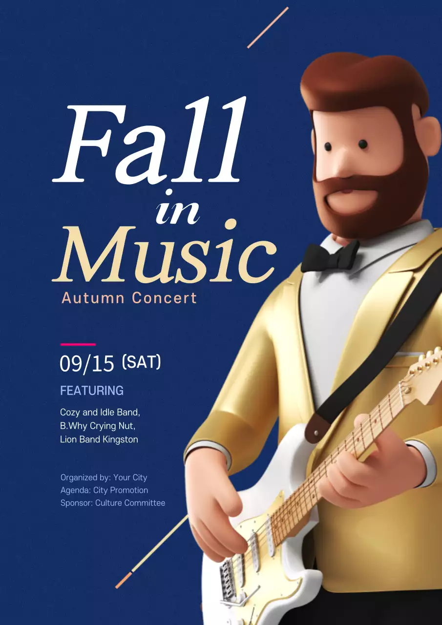 Navy Modern Music Event Poster