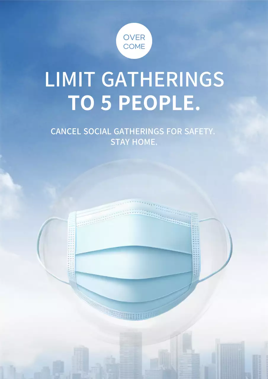 Blue Minimal Safety Announcement Poster