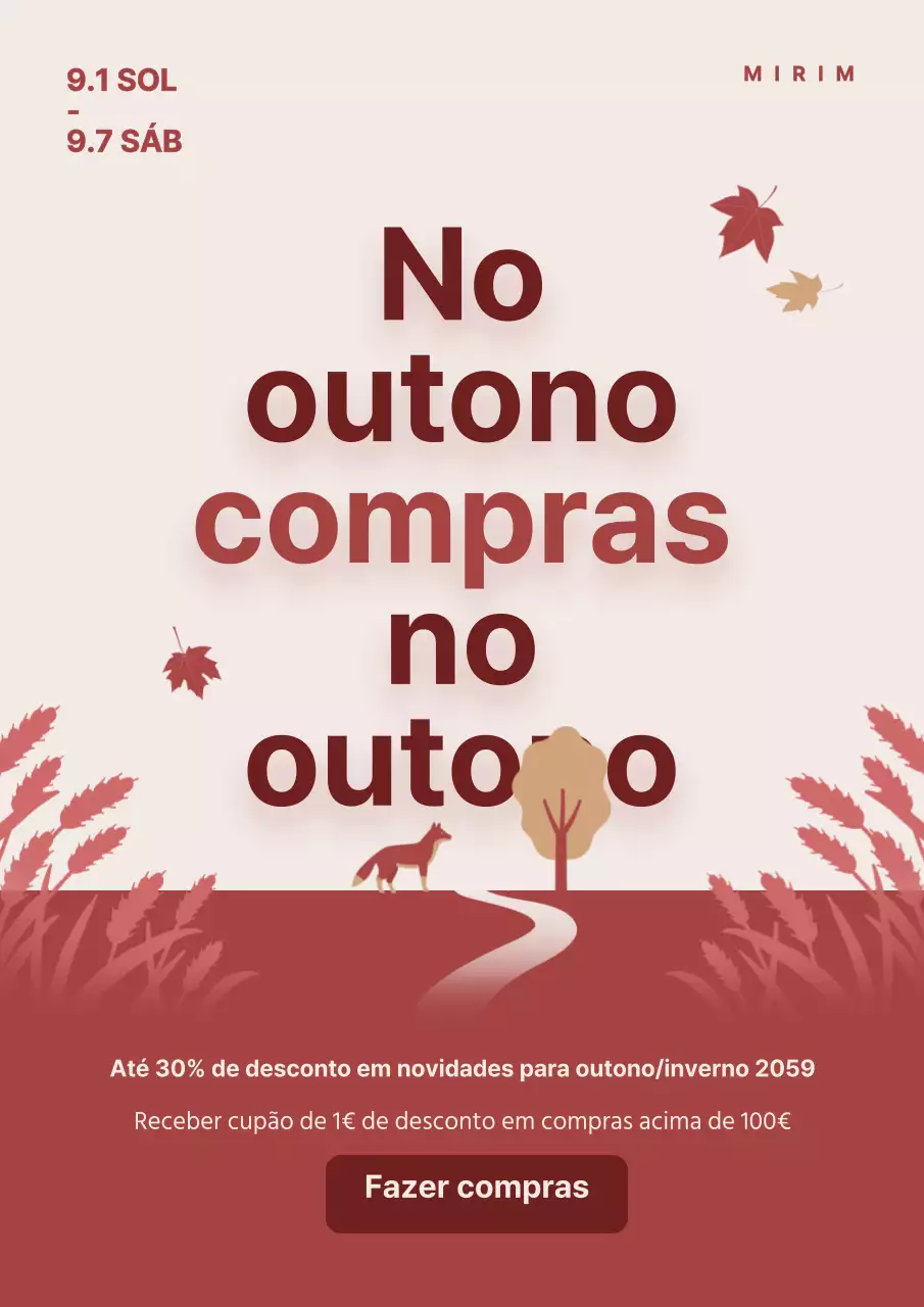 Promova o seu evento de vendas de outono com uma bonita ilustração outonal a vermelho