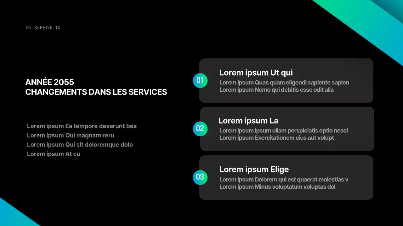 Les affaires en noir et en dégradé