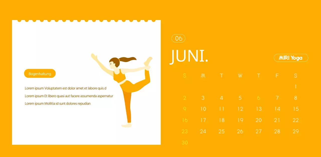 Orangefarbene Kalender zum Verschenken bei der Werbung für Ihr Yogastudio