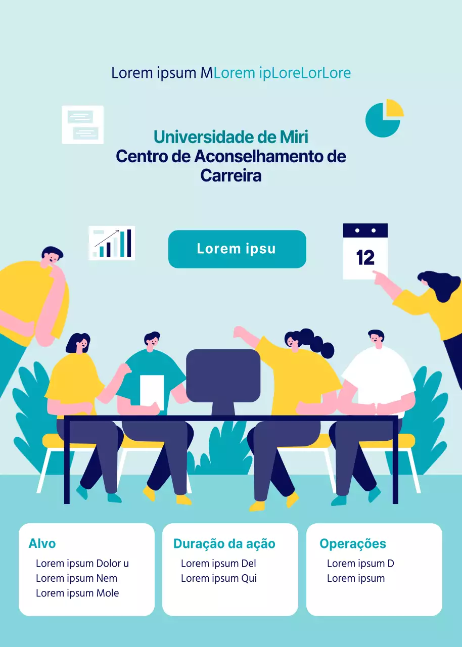 Um guia de carreiras universitárias minimalista e azul claro