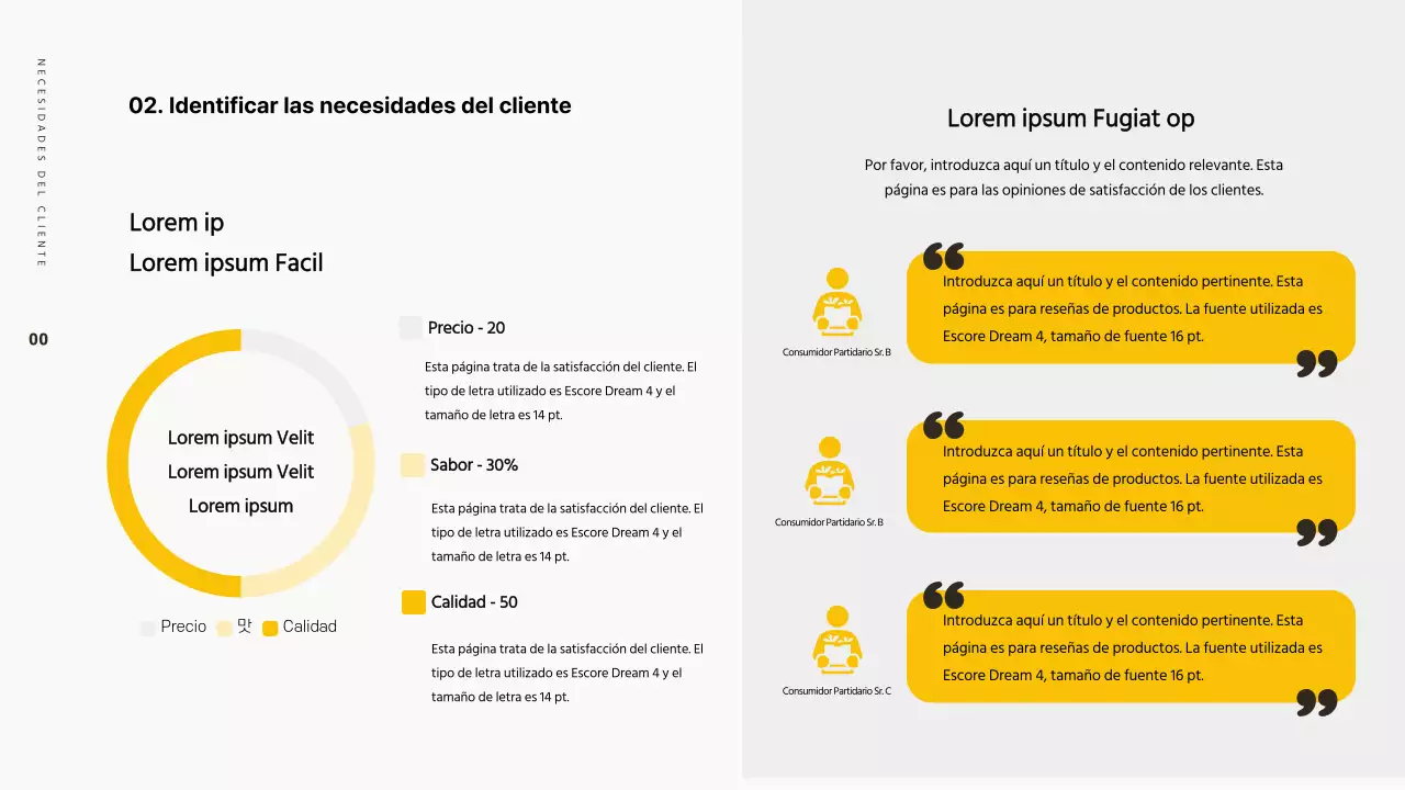 Presentar una propuesta para promocionar un nuevo producto amarillo y marrón