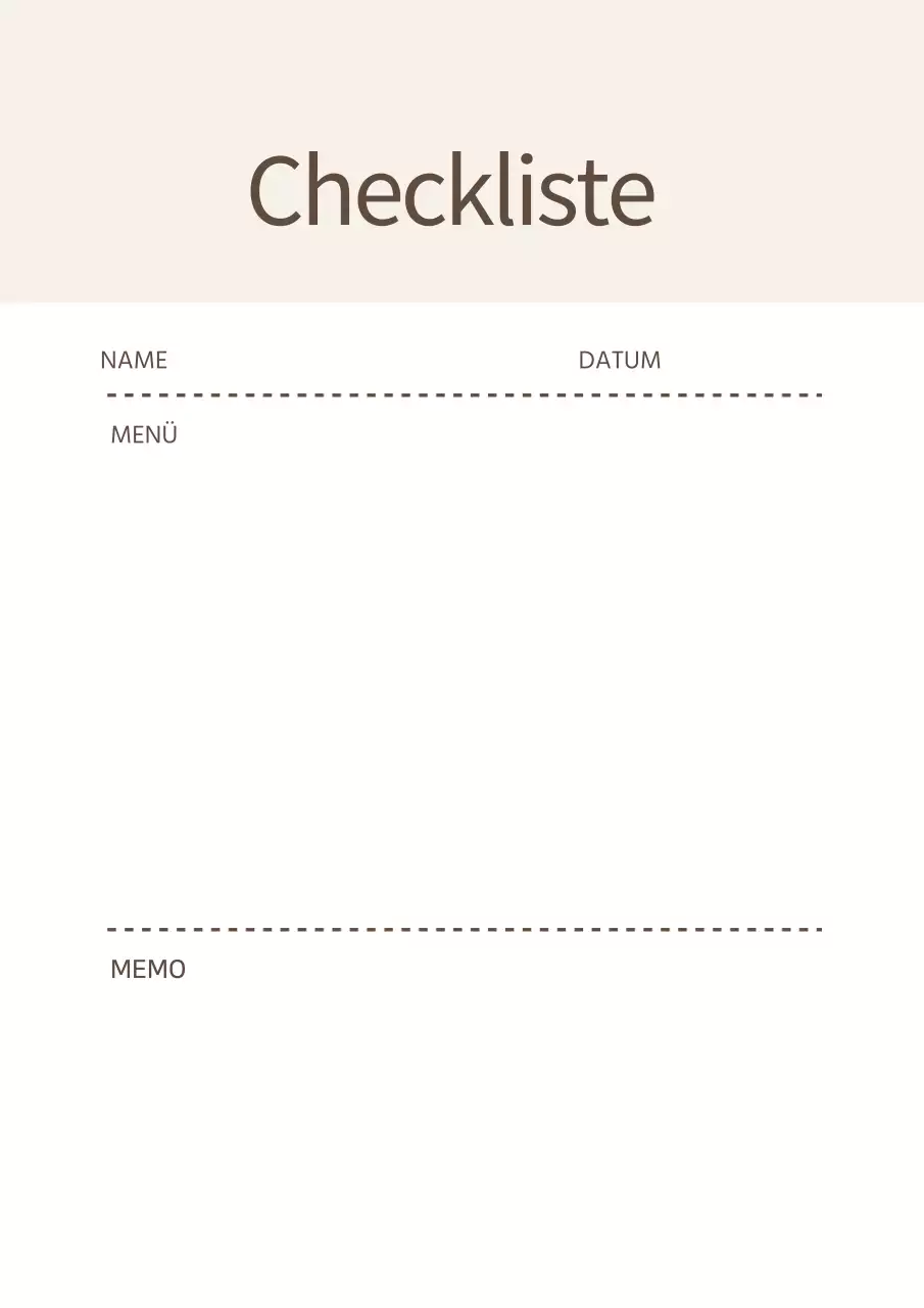 Einfaches Plakat mit Checkliste in beiger Farbe