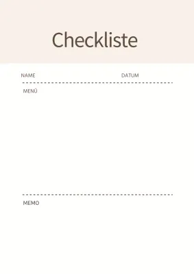 Einfaches Plakat mit Checkliste in beiger Farbe