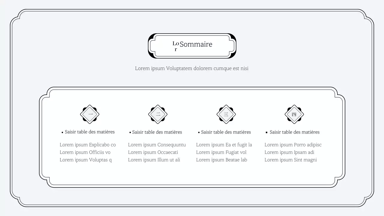 Kit de présentation simple de style oriental