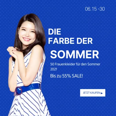 Blau Dots Sommerkleid Sale Blaue Farbe Mode Shopping