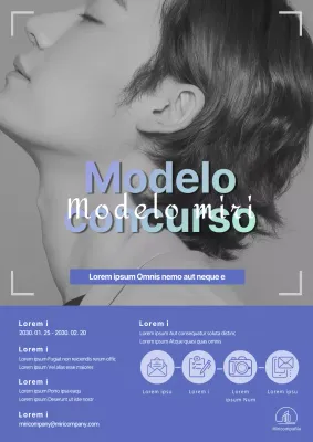 Anuncio de concurso de modelos malva y simple